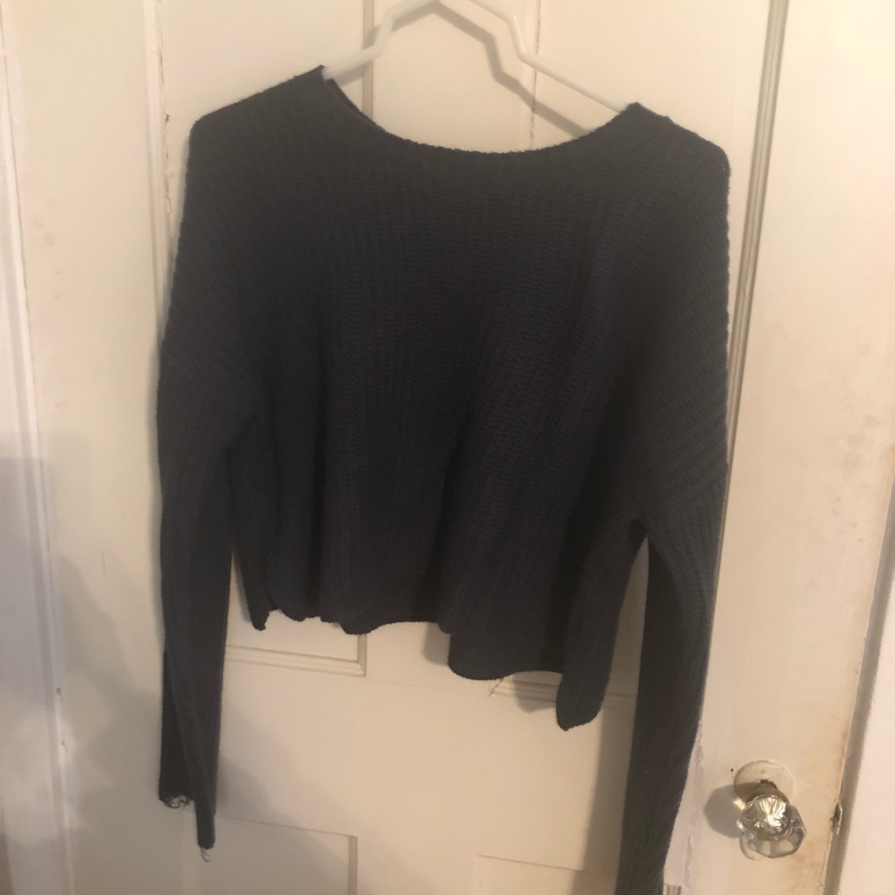 Navy cropped sweater